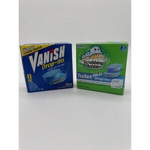 VANISH Drop-Ins Automatic Toilet Bowl Cleaner 2003 NEW 2 Tablets+Bonus NOS VTG